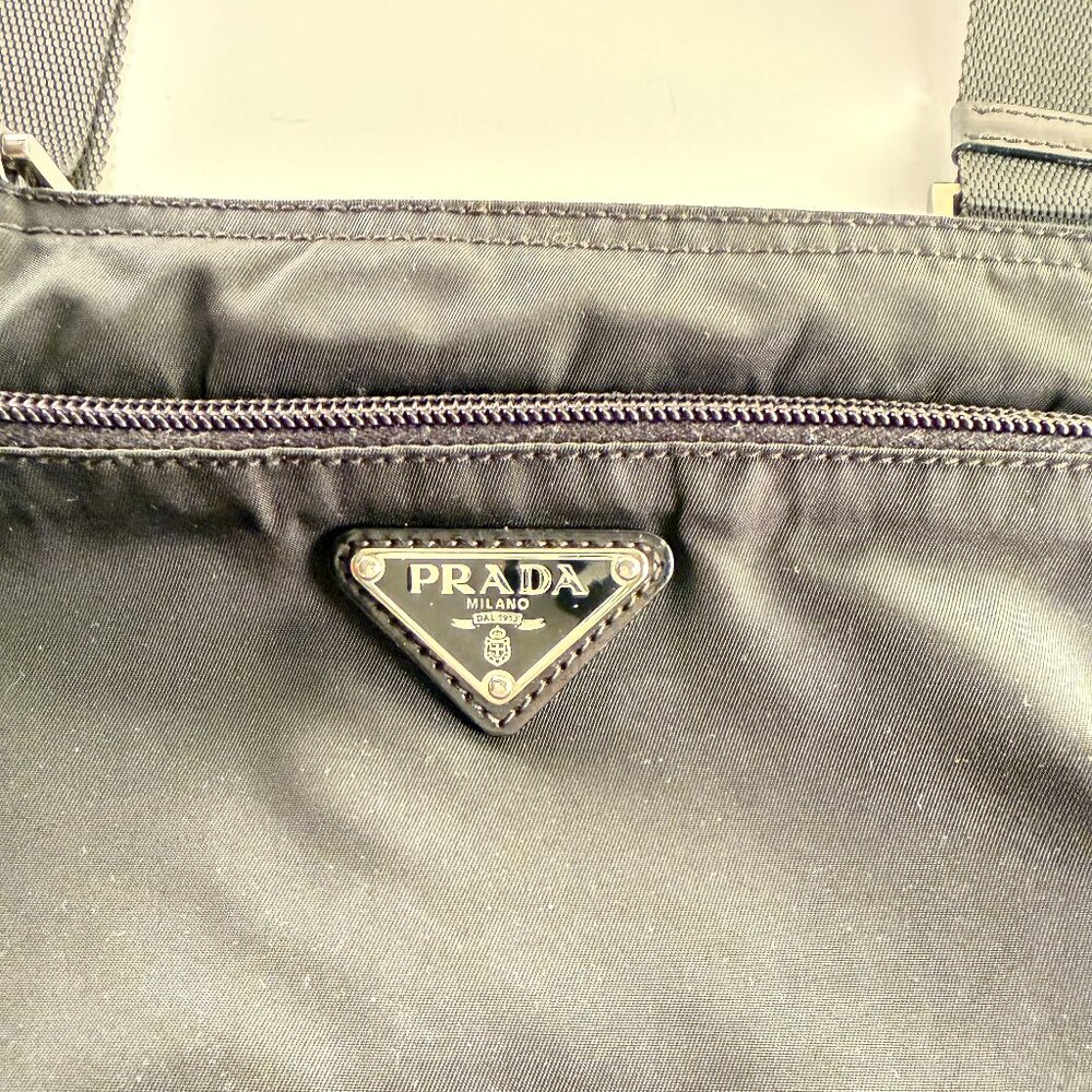 Black Prada Tessuto Nylon Messenger Bag